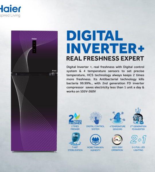 Haier HRF-316IFGA/IFRA 12 CFT Digital Inverter Refrigerator