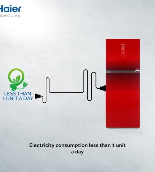 Haier HRF-438 IDBA/IDRA Smart Inverter Refrigerator – 16 Cu. Ft. | Red & Black | Latest 2025 Model